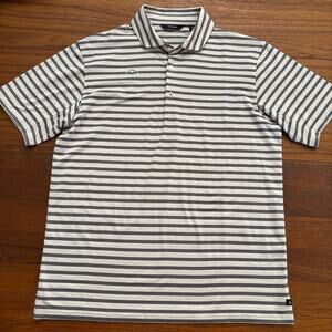 Radmor Men’s white gray stripe short sleeve Golf polo size Medium